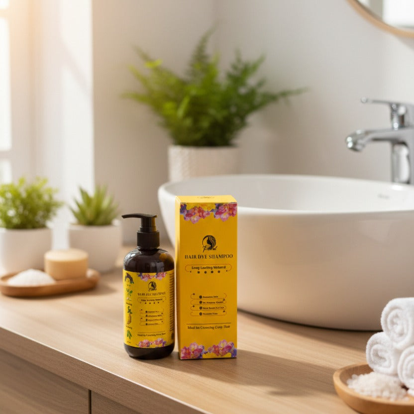 Floral Natural Hair Dye Shampoo – Herbal Instant Hair Color Shampoo