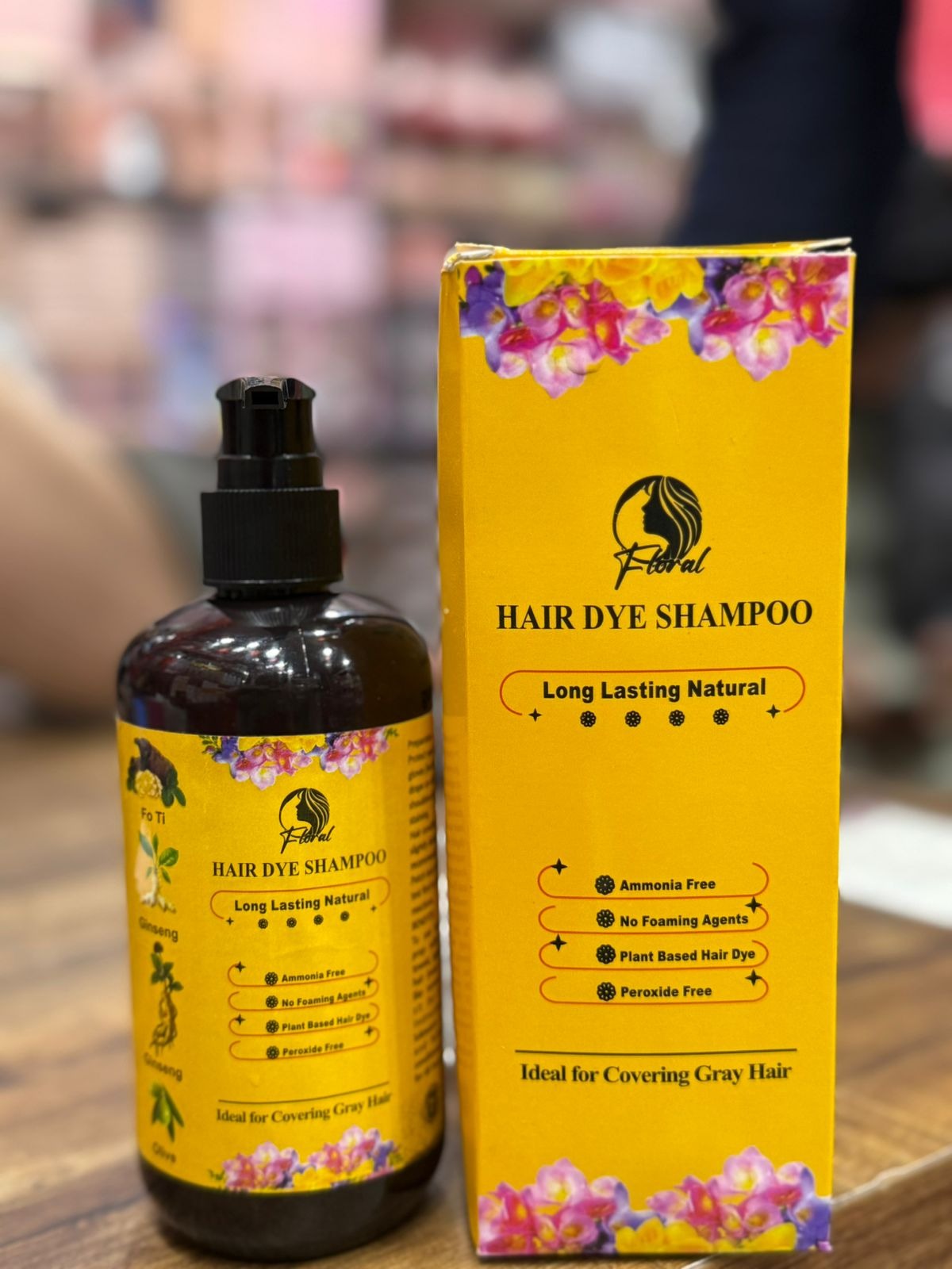 Floral Natural Hair Dye Shampoo – Herbal Instant Hair Color Shampoo