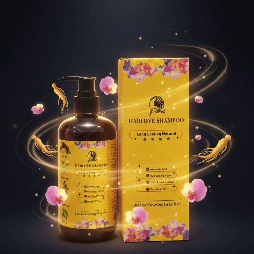 Floral Natural Hair Dye Shampoo – Herbal Instant Hair Color Shampoo